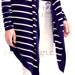 🆕️Striped Drape Cardigan Navy Multi Womens